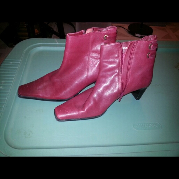 Red  ankle boots
