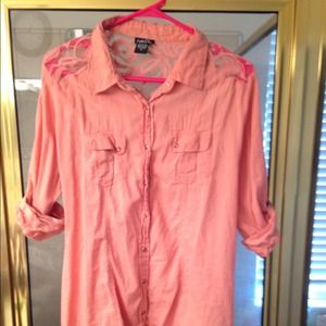 Mock snap button cowgirl shirt.