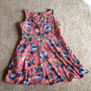 Pink flower print skater dress