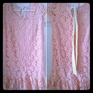 Peach floral mini dress