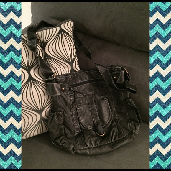 Charcoal colored cross body bag - Picture 3 of 3