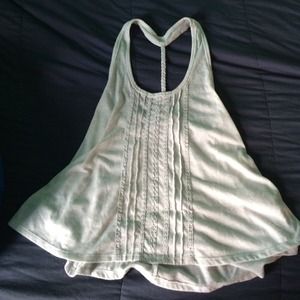 light gray tank top, with braided back detail