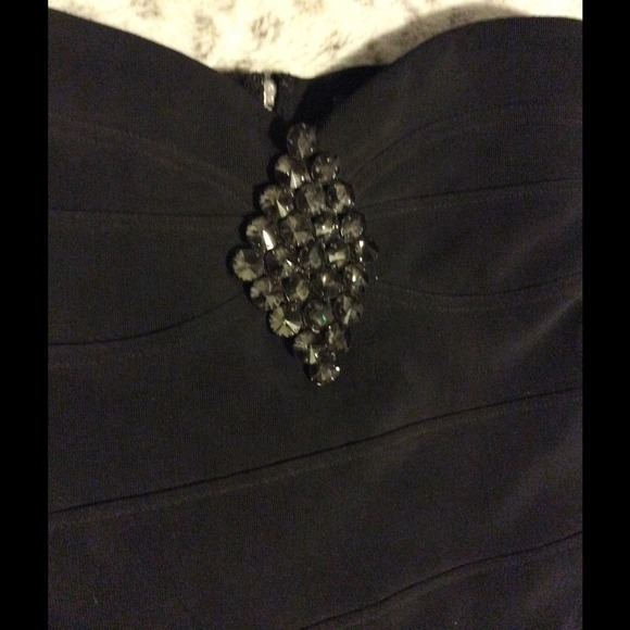 Black Bandage Mini Dress with Rhinstone Forever 21 - Picture 2 of 3