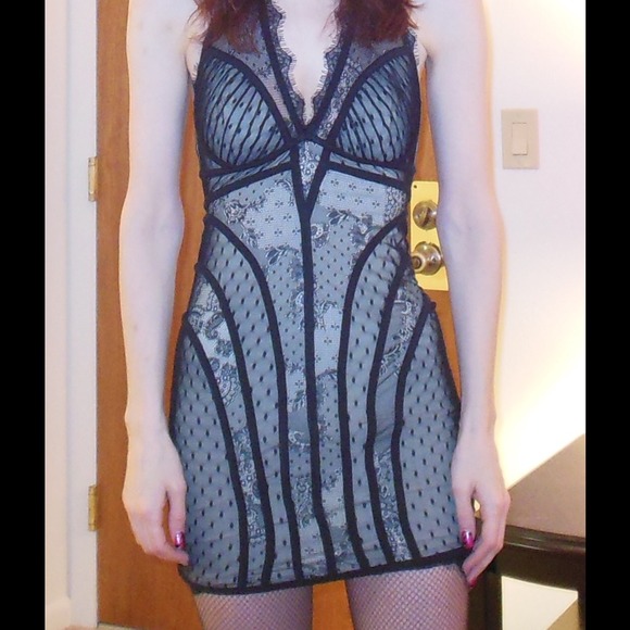 bebe black mesh dress sz