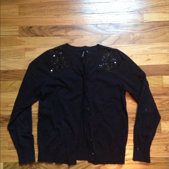 Bundle: black sequined sweater and H&M dress