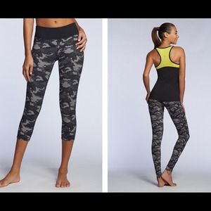 Fabletics grey and black Camo Capri