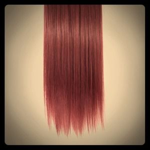 2' Long NIP Straight Hair Extension in Red Wine