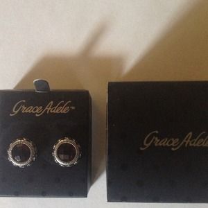 Grace Adele Celtic red stud earrings