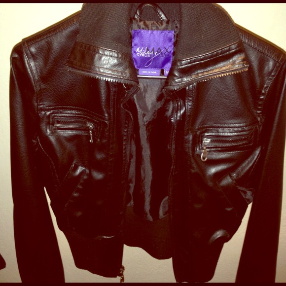 Black faux leather jacket