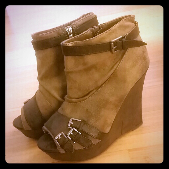 Fun Brown Booties with Wedge