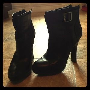Black Heel High Ankle Boots (booties) SOLD
