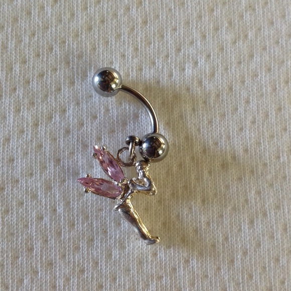 New Belly Ring Fairy.. With pink stone in wings