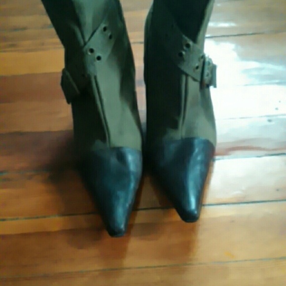 Olive green booties