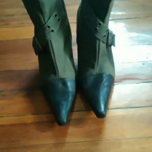 Olive green booties