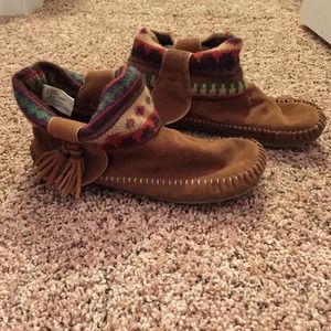 Brown Moccasins with Tribal Tops