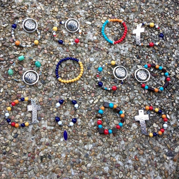 Bohemian Glass Bead Bracelets Lot 🌞 - Picture 2 of 3