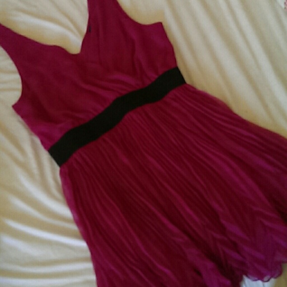 Fusia Pleated Chiffon Dress