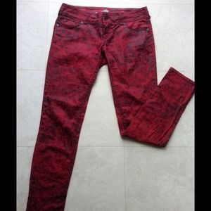 Almost Famous Red Pleather Skinny Pants