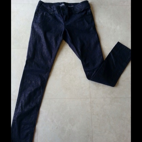 Almost Famous Sammy Purple Pleather Skinny Pants