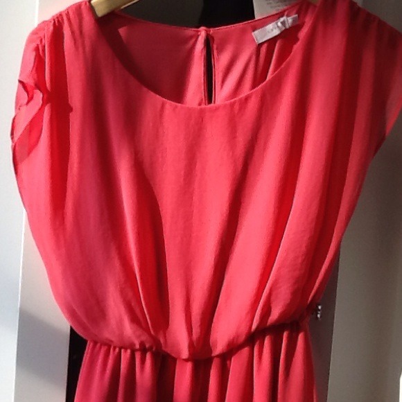 Coral pink chiffon nordstrom dress