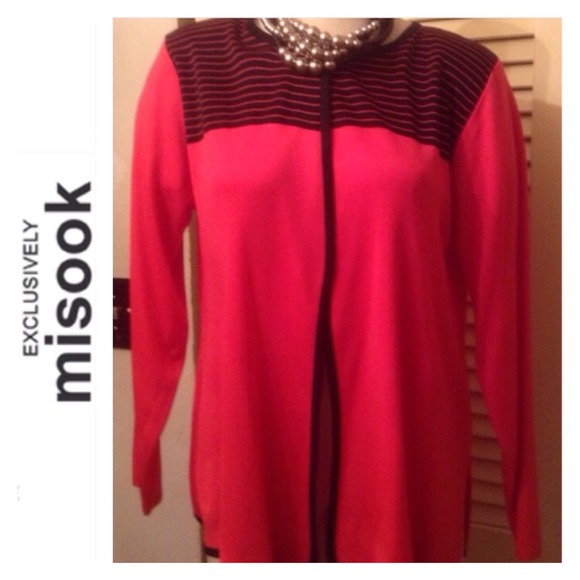 ✅ Exclusively Misook Duo Color Long Sleeve Jacket