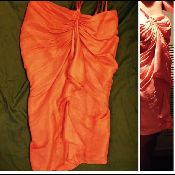 Bebe orange linen dress -new!