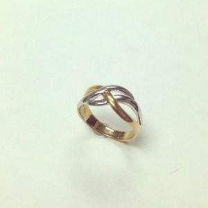 Designer Silver 925 Ring. Two tone.