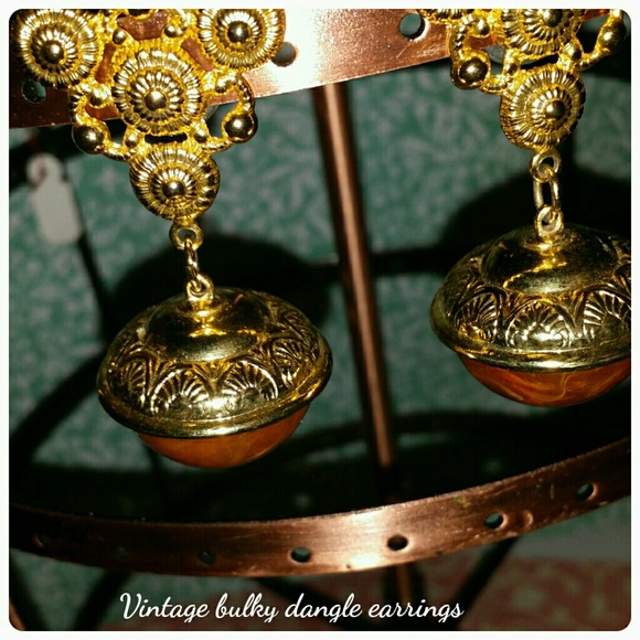 Vintage bulky dangle earrings ##68 - Picture 3 of 4