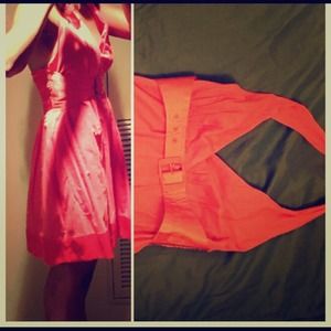 Coral halter dress