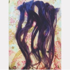 Purple hair extensions