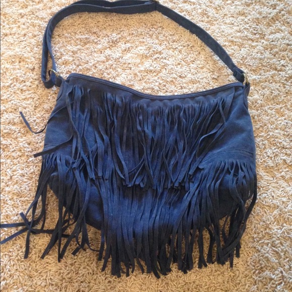 NWOT Target fringe bag in navy blue!