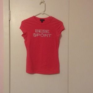 Cute pink studded bebe t-shirt