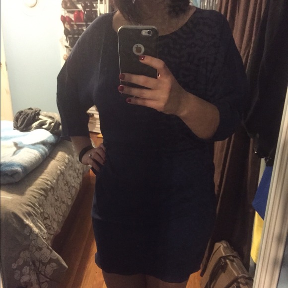 Navy blu long sleeve dress - Picture 4 of 4
