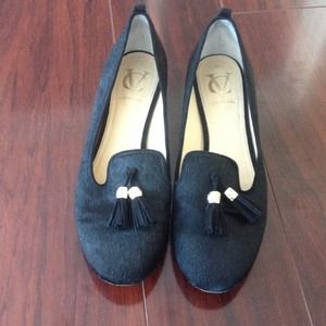 Vero Cuoio oxford flat leather and mohair 8.5