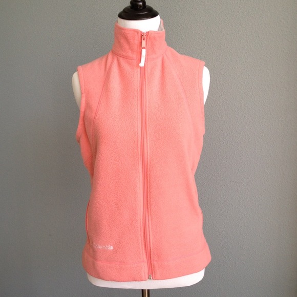 Columbia Fleece Vest in Pink/ Coral