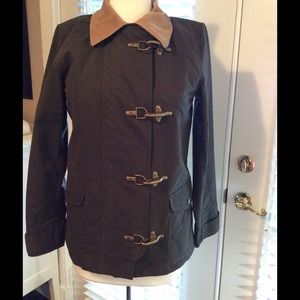 Dark olive green jacket.