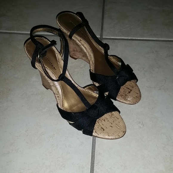 2 for 13 black and cork wedge