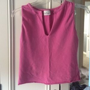 Pink v cut tank top