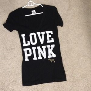 PINK black T