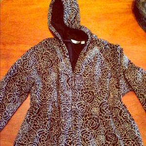 Sweat shirt , black with white floral pattern