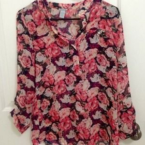 Floral button up shirt