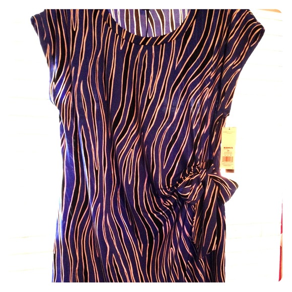 Blue dress with tie on side NWT