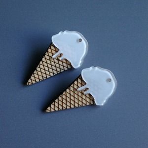 New!!! ice cream cone earrings