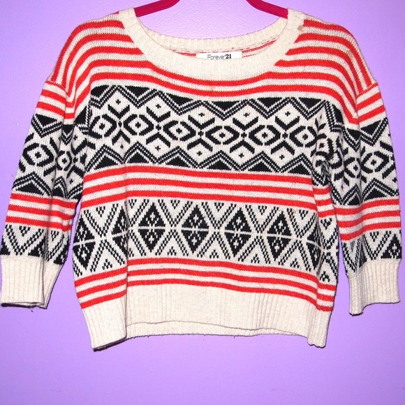 Forever 21 Sweaters - Red Tribal Sweater