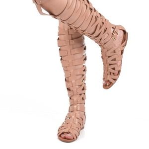 Nude over the knee gladiator sandals, never worn