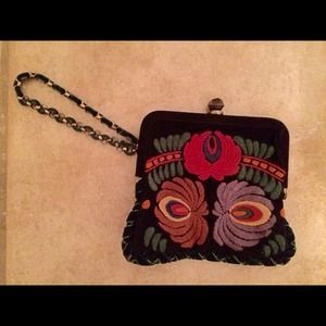 Embroidered Wristlet