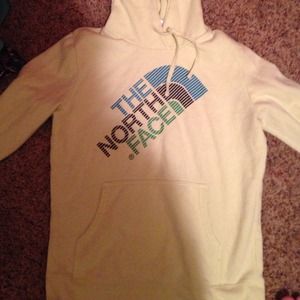 Yellow north face sweatshirt