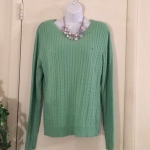 💐PRICE DROP💐 Green IZOD  Cable Knit Sweater