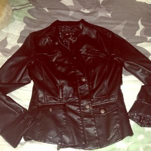 Black leather jacket