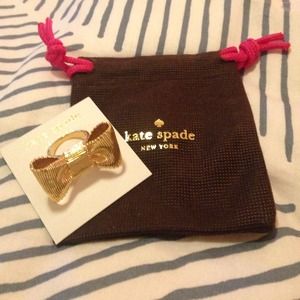 ❤️❤️CUTE Kate Spade Large Gold Bow Cocktail Ring